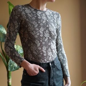 vintage floral lace 3/4 sleeve by liz claiborne